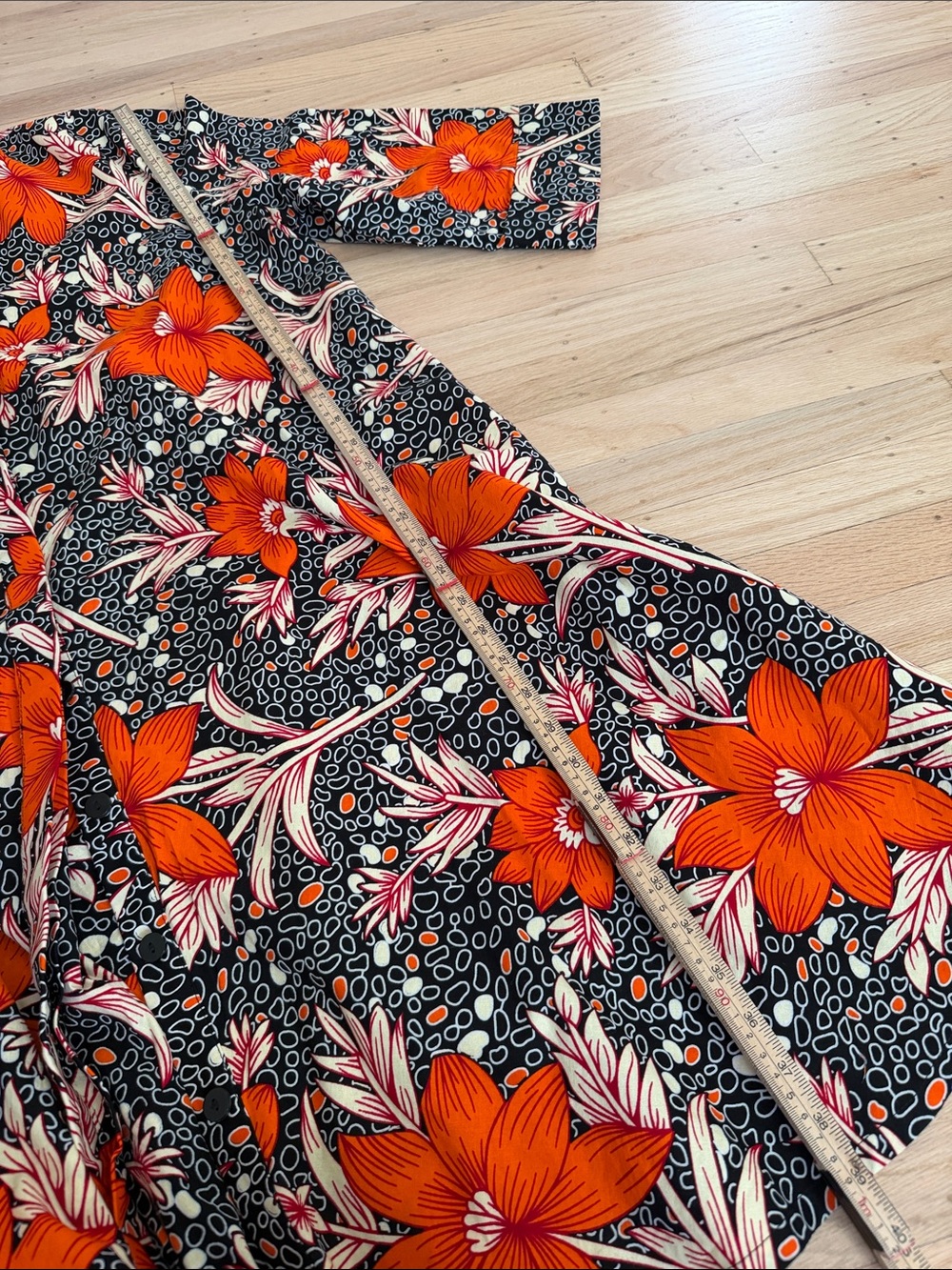 Zuri Kenya Floral Poplin Cotton Long Sleeve Shirt Dress Size 1X Just One Dress - Picture 9 of 10